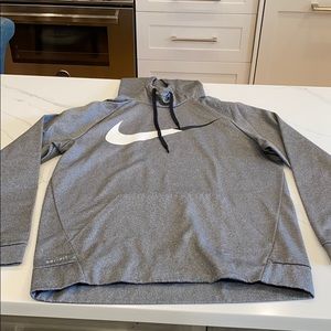 Nike gray and white swoosh sweatshirt